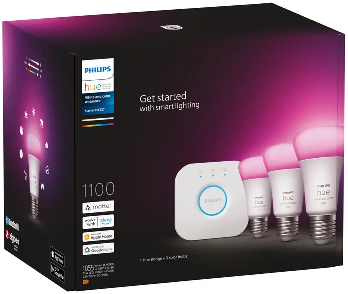 Philips Hue Starter Kit 4 Lampadine Smart E27 White and Color